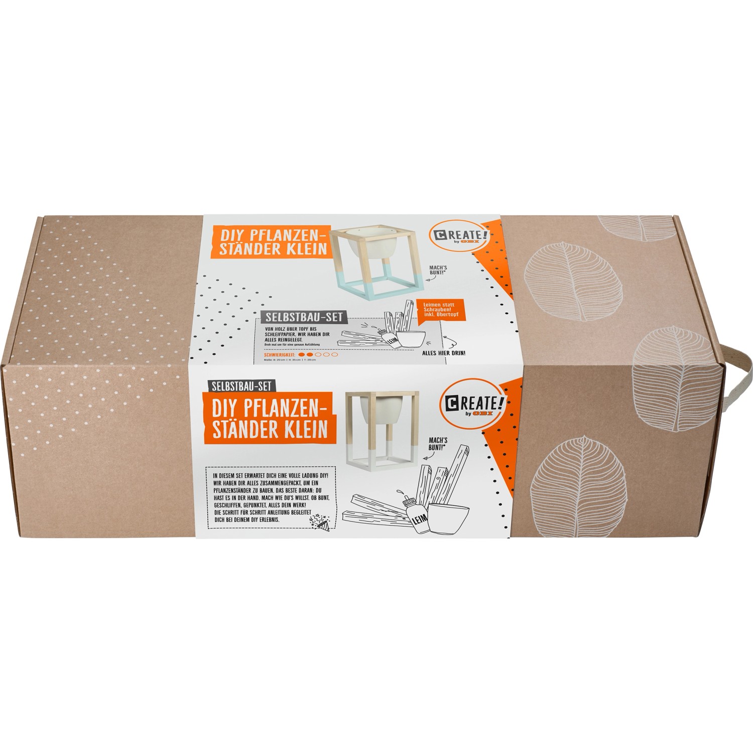 CREATE! by OBI DIY Pflanzständer Klein, Bausatz im Karton. Blumenständer zum Selbstbauen.