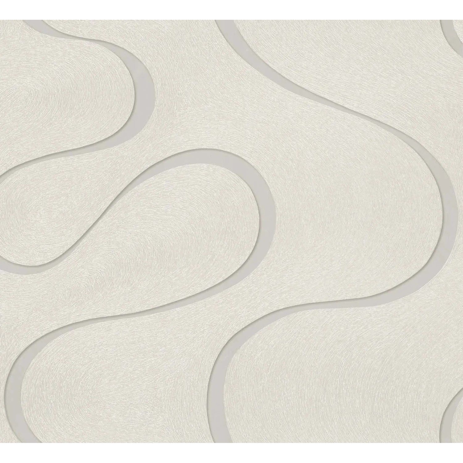 Colani Vliestapete Visions Welle in Pearl-Beige mit Wellenmuster für dekorative Wandgestaltung.