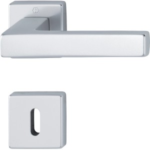 Hoppe Türgriff Austin, Rosettengarnitur aus Aluminium in Silber für Innentüren.