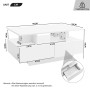 okwish Couchtisch mit LED 2 Schubladen Stauraum 90x55x41cm Hochglanz Weiß_5