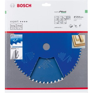 Bosch Kreissägeblatt, 254 mm Durchmesser, für präzise Holzschnitte.