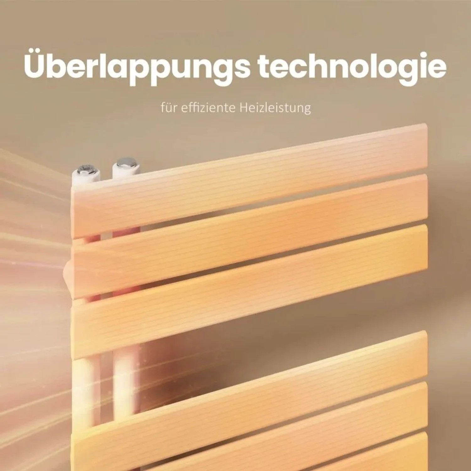 Emke Badheizkörper/Handtuchwärmer: Überlappungstechnologie für effiziente Heizleistung, sichtbare Wärmeabstrahlung.