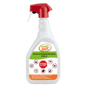 Insect Out Universal Ungezieferspray 500ml für Insektenschutz. Sprayflasche mit rotem Sprühkopf.