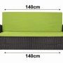 Gartensofa Kissen Set, Lemon, 140x50 cm, für Polyrattan Möbel. Sitzkissen und Rückenkissen.