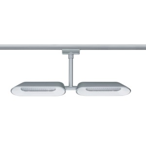 Paulmann URail LED Doppel-Spot Dipper, Chrom matt/Weiß, dimmbar für Schienensystem.