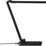 Schwarze LED-Tischlampe Tori mit Touchdimmer, flexibel einstellbar für Schreibtisch oder Nachttisch.