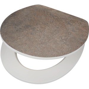 baliv WC-Sitz Meuse, braune Steinoptik, mit Absenkautomatik und Holzkern.