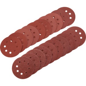 LUX Schleifscheiben Sparpack, 20 Stück für Exzenterschleifer, 115 mm Durchmesser.