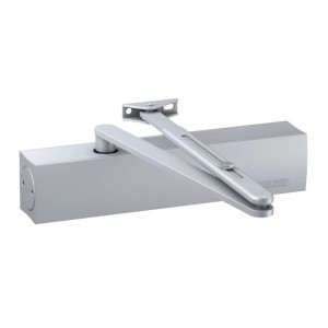 Geze Türschließer TS 2000NV Silber mit Standardgestänge für Türen bis 1100 mm.