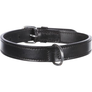 Schwarzes Jollypaw Leder Halsband XS-S für Hunde, verstellbar von 27-32 cm.