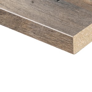 Kaindl Arbeitsplatte Eiche Roosevelt, 38mm stark, Detailansicht der Holzstruktur.