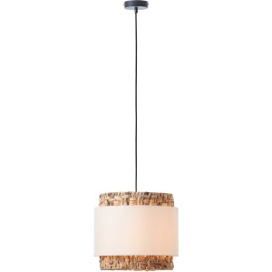 Brilliant Pendelleuchte Waterlilly 1-flammig Schwarz und Natur