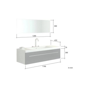 Jet-Line Badmöbel Set Bern Rot Hochglanz Mit Mineralguss Waschbecken 119 x 47 x 30 cm