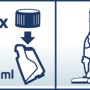 Anleitung: Leifheit Universalreiniger Dosierung für Saugwischer, 1/2 Dosierdeckel auf 500ml Wasser.