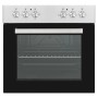 Einbauherd mit Glaskeramikkochfeld für Flex-Well Classic Küchenzeile, Edelstahlblende, schwarze Front.