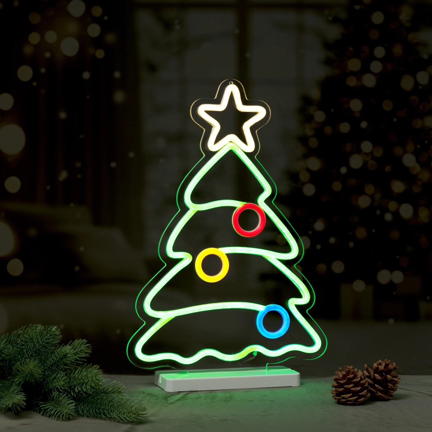 LED-Neonlicht Weihnachtsbaum 29,5 cm x 42 cm Multicolor 238 LEDs kaufen bei OBI