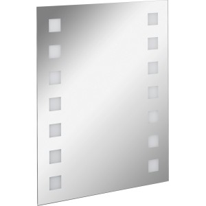 Fackelmann Spiegelelement Karo 60 cm mit quadratischer LED-Beleuchtung.