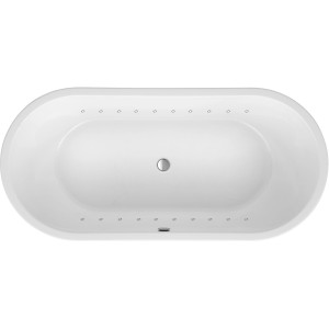 Ottofond Whirlpool Carney, freistehende Badewanne mit Lightsystem, 190x89,5 cm, Top-Ansicht.