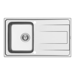 Pyramis Einbauspüle Alea Edelstahl, 86x50cm, mit Abtropffläche.