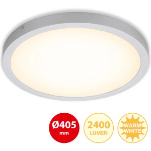 Briloner LED-Deckenleuchte Fire, chrom-matt, 24,5W, warmweißes Licht für den Innenbereich.
