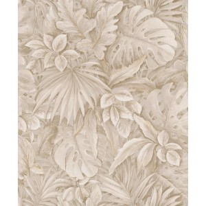 Beige Vliestapete Botanica Floral von Marburg mit floralem Muster.