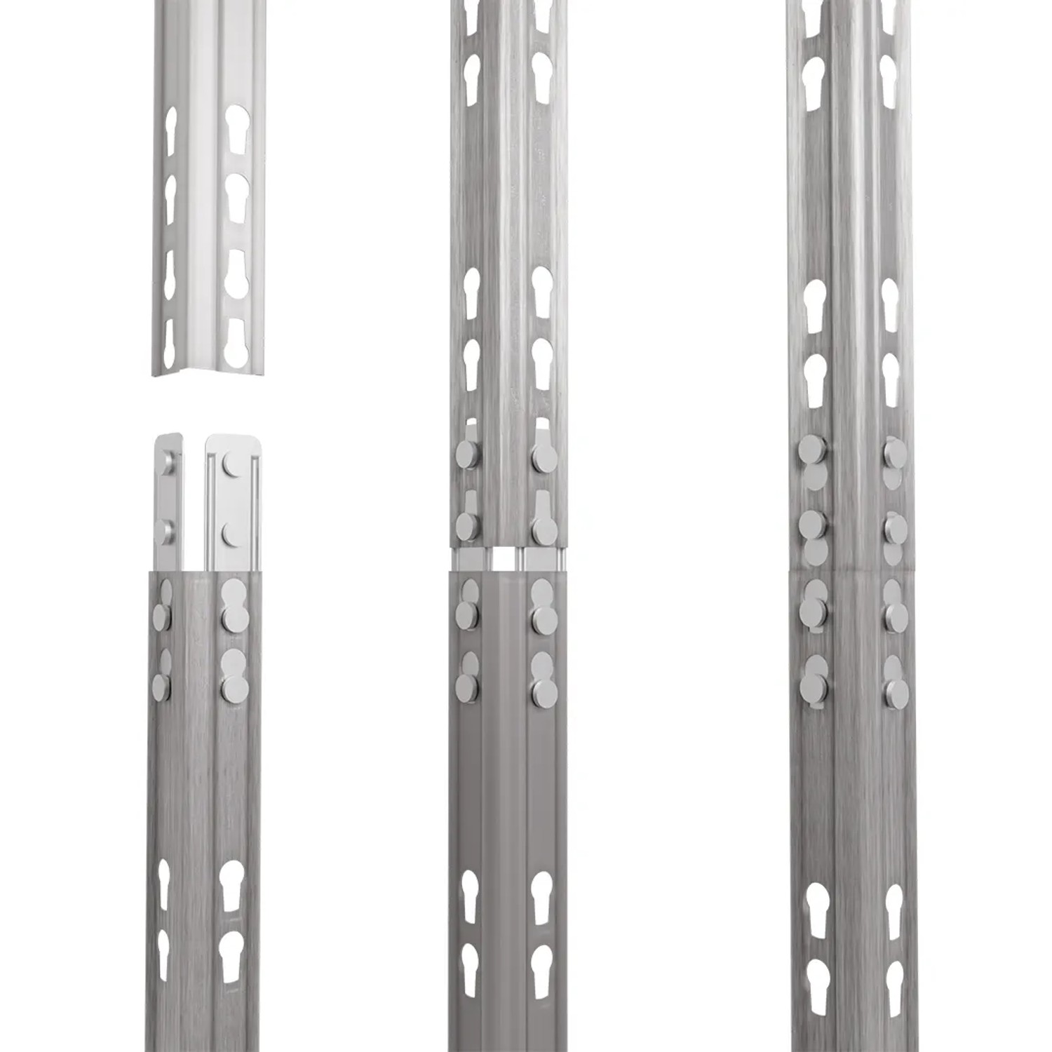Detailaufnahme: Ar Shelving Regal Rivet Outdoor S, Steckverbindung der Regalleiter.