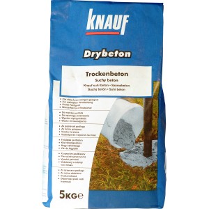 Knauf Trockenbeton 5 kg Sack, blauer Sack mit Produktinformationen. Ideal für kleinere Betonarbeiten.