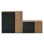 okwish Schuhschrank Set mit Spiegel Garderobe Flur 85x36x85cm Schwarz