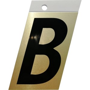 Goldenes Metallschild, 9 cm, Buchstabe B, selbstklebend für individuelle Beschriftungen.