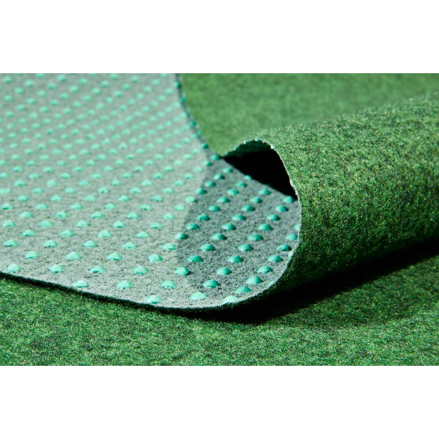 Grüne Kunstrasen-Matte Field mit Noppen für den Garten oder Balkon.