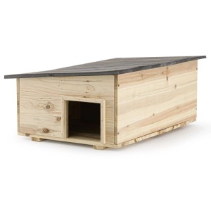 Winterfestes Moorland Igelhaus aus Holz, 54x38 cm, mit Eingang.