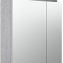 Posseik Spiegelschrank in Beton-Optik, 60 cm breit, mit Softclose-Türen und Aufsatzleuchte.