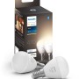 Philips Hue Luster Doppelpack White E14, 2er-Pack Leuchtmittel mit warmweißem Licht.