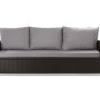 Graues Gartenkissen-Set für 3-Sitzer Polyrattan-Gartensofa, 160x50x50 cm.