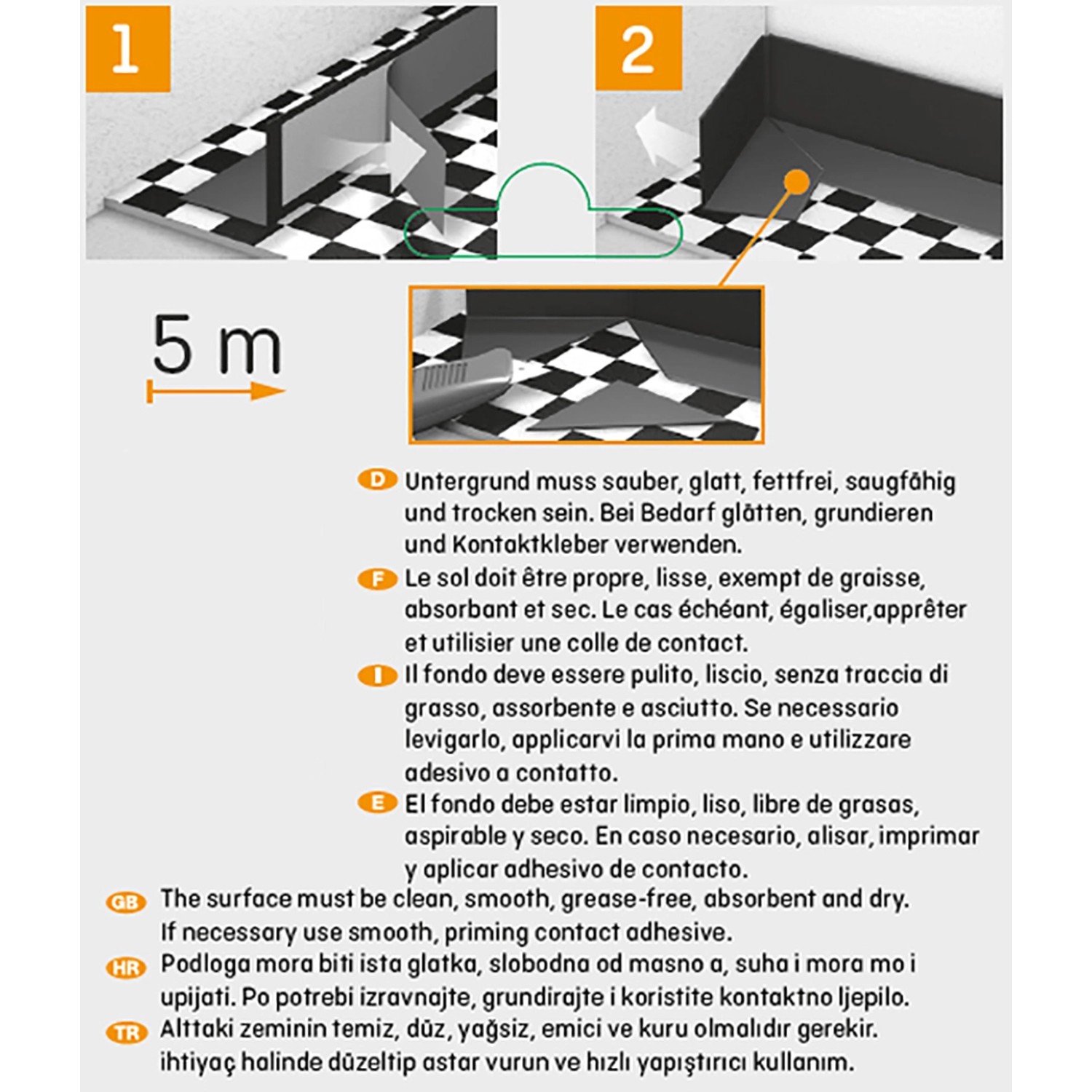 Anwendung Knickwinkel Buche selbstklebend (5m) als Sockelleiste.