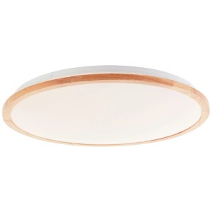 Brilliant LED-Deckenleuchte Bario Weiß/Holz Hell Ø 52 cm CCT