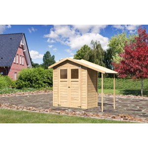 Karibu Holz-Gartenhaus Orsa Naturbelassen Satteldach 177 cm x 89,5 cm