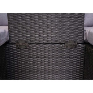 MCW Lounge-Set J37 4-Teilig Anthrazit Kissen Hellgrau