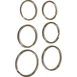 Keymax Schlüsselring 6er-Pack Groß Silber