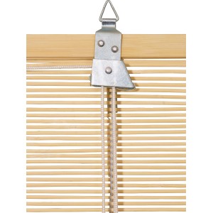 Detailansicht OBI Bambus-Rafrollo, Natur, mit Zugschnüren und Aufhängung.