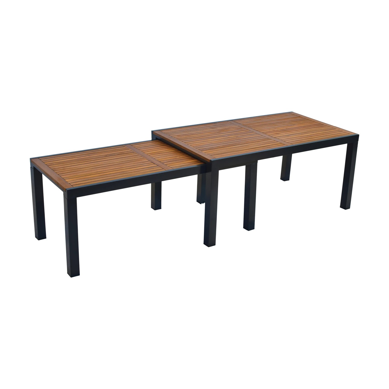 Merxx Paxos Ausziehtisch, Gartentisch ausziehbar von 180 auf 360 cm, Akazienholz und Aluminium