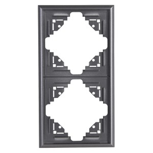 Kopp 2-fach Abdeckrahmen Malta in Anthrazit für Schalter und Steckdosen.