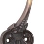 Wandhaken 504 in Altmessing brüniert, Metall, mit zwei Haken und dekorativem Design.