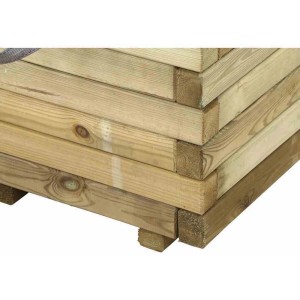 Detailansicht des Siena Garden Pflanzkasten Taunus Modern aus Kiefernholz.