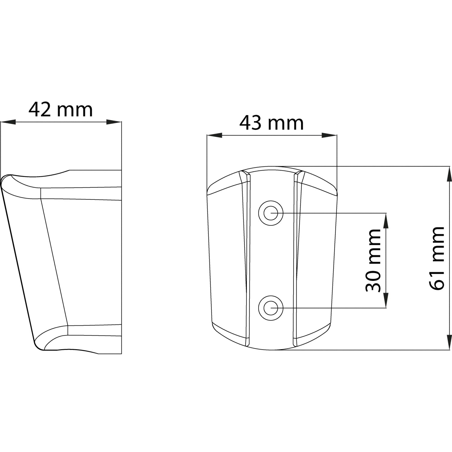 aquaSu Wandhalter für Handbrause, abgewinkelt, Chrom, mit Maßangaben.