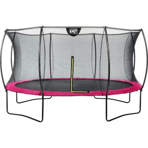 EXIT Silhouette Trampolin D427cm in Rosa mit Sicherheitsnetz für den Garten.