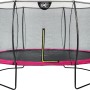 EXIT Silhouette Trampolin D427cm in Rosa mit Sicherheitsnetz für den Garten.