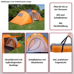 MCW Campingzelt Loksa 4 Personen Grün