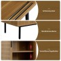 okwish Sideboard mit 2 Schiebetüren Ablage Wohnzimmer 100x90x37cm Braun_7