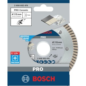 Bosch Diamanttrennscheibe Extra-Clean Turbo Porzellan, Ø 115mm, für Winkelschleifer.